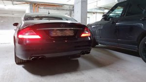 Mercedes Benz CLS 55 AMG W219 Race Headers Sound Check (cold start)