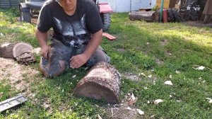 Лесная мебель для души // собрал лавку из бревна