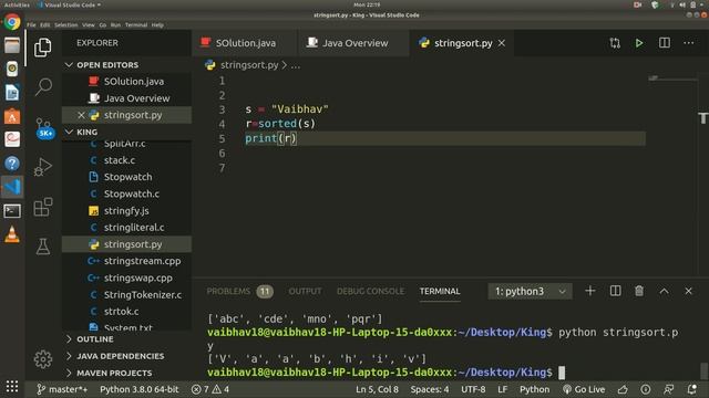 Sort String in Python | (One Liner)