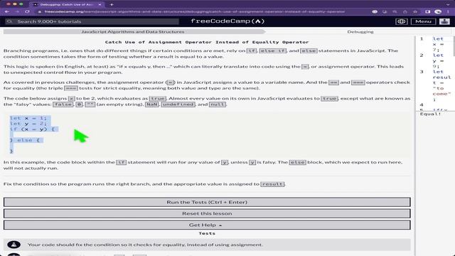 Catch Use of Assignment Operator Instead of Equality Operator