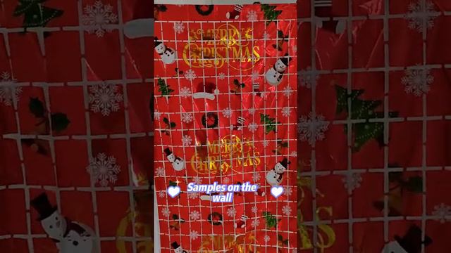 Christmas printed square curtain for party supplies and holiday and festival supplies