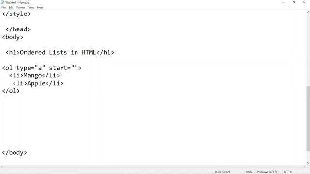 10. Creating Ordered Lists in HTML: A Beginner's Tutorial | HTML Tutorial for Beginners