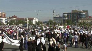 В Грозном прошла массовая акция с требованием остановить репрессии против мусульман в Мьянме