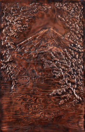 Чеканка "Фудзияма" .( Фотозарисовка на тему создания одноимённого панно).