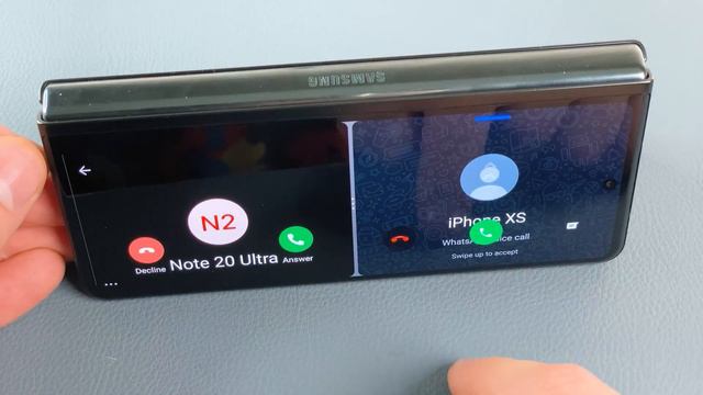 Galaxy Z Fold 3 Horizontal Standing Half Folded Incoming Call & WhatsApp & Signal at the same time смотреть онлайн