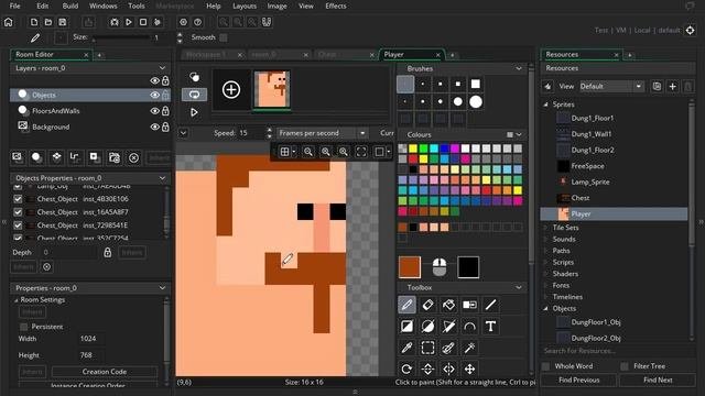 Game Maker Timelapse - Процесс создания графики для RogueLike Игры