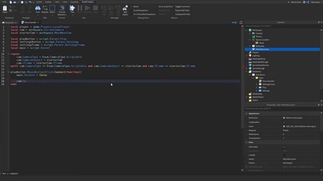 How to make simple main menu screen with camera - Roblox Studio 2022 смотреть онлайн