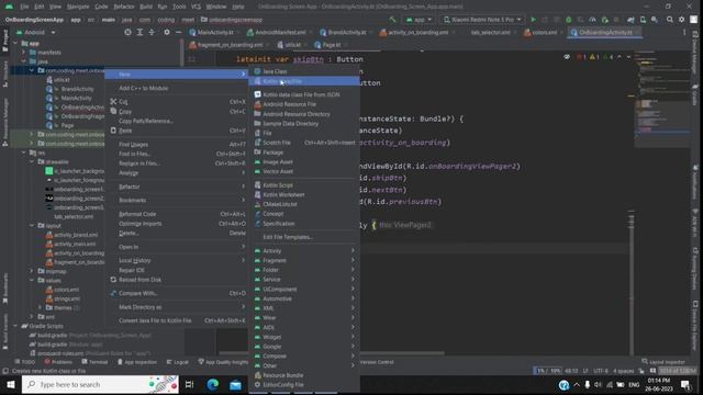 Onboarding Screen | ViewPager2 Swipe View + Bottom Circle Indicator | Android Studio Kotlin