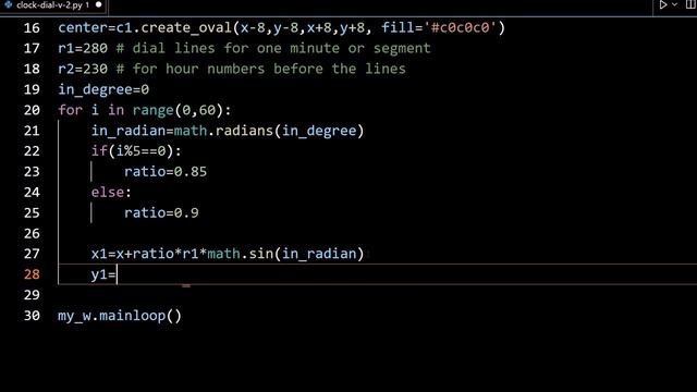 Drawing Analog clock on Tkinter Canvas by showing dial and hour numbers and minute segment marking смотреть онлайн