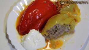 Фаршированный перец с мясом и рисом - Stuffed peppers