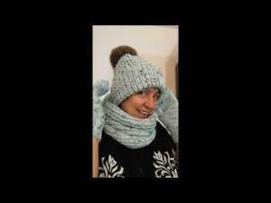 Комплект шапка, снуд и варежки. Вяжем шапку