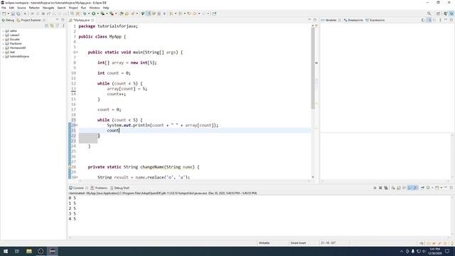 Java 11 programming tutorial - part 4 (single dimensional arrays,  for loops)