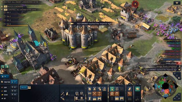 Age of Empires 4 - 4v4 EPIC WAR ON TWO FRONTS | Multiplayer Gameplay смотреть онлайн