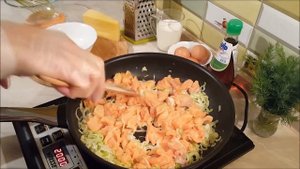 Киш с сёмгой и луком-пореем. Очень вкусный французский пирог!