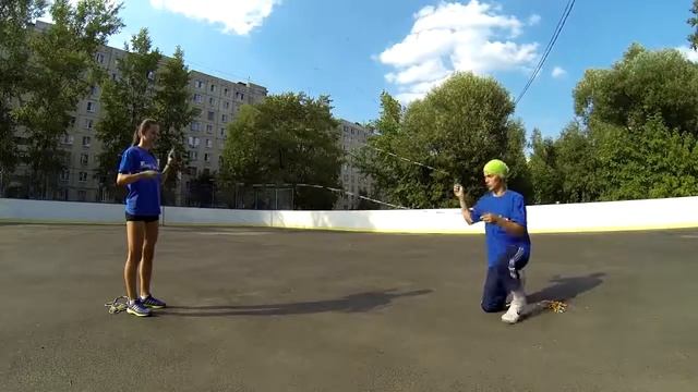 Роуп скиппинг (спортивная скакалка). Уроки Дабл датч (часть 1) смотреть онлайн