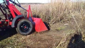 Самодельный Мини Погрузчик 4х4 работа с грунтом.