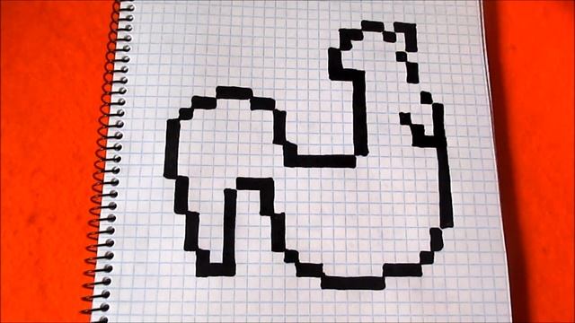 Как рисовать по клеточкам Петуха Простые рисунки Пиксель Арт How to Draw Chicken Cock Pixel Art