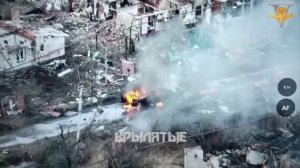 Дрон камикадзе уничтожает украинскую