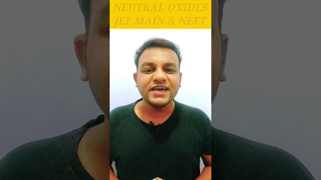 Non Metallic Oxide Are Acidic in Nature Except ? | Neutral Oxides | JEE Main & NEET Chemistry