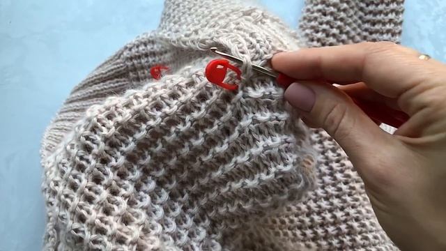 Накладной карман спицами! Пришиваем без иглы, с помощью крючка! Просто и аккуратно!