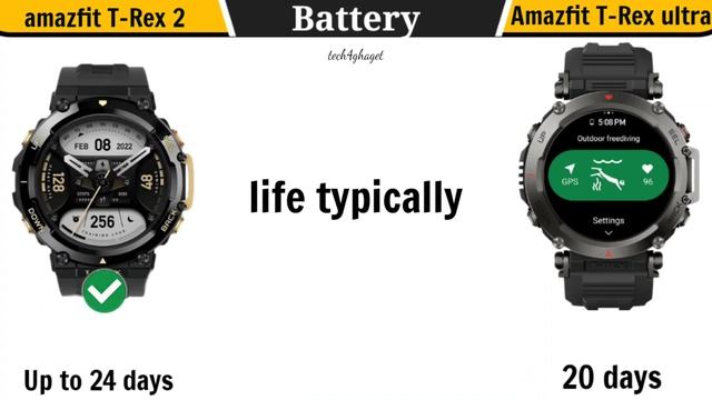 amazfit T-Rex 2 vs amazfit T-Rex ultra - amazfit trex ultra vs amazfit trex 2 - specs comparison смотреть онлайн