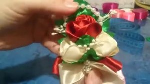 Шикарные броши из атласных лент "розы"