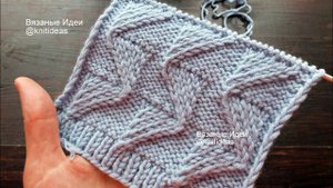 Эффектные зигзаги для шапки или свитера спицами!