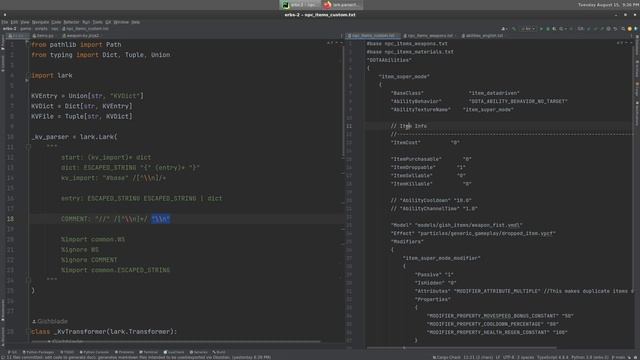 Reading KeyValue files in Python 57 lines using Context Free Grammars | Erbs 2 Dev Log 22