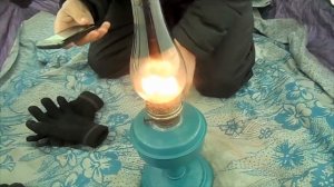 Тест керасиновой лампы в палатке