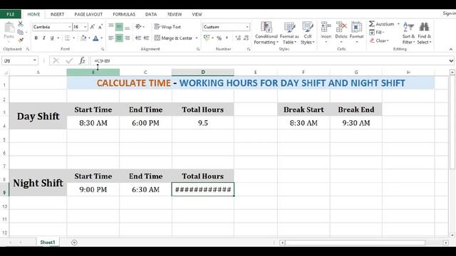 Calculate working hours in excel 2013 - Youtube смотреть онлайн