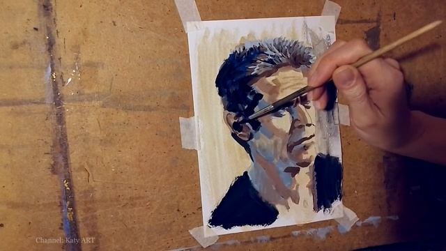 РИСУЮ ПОРТРЕТ гуашью | актер Уиллем Дефо