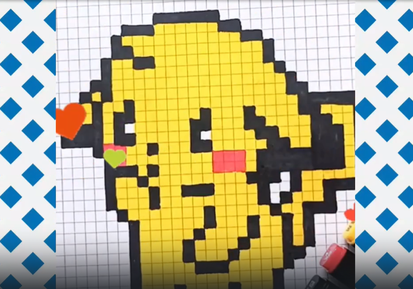 Рисуем Пикачу по клеткам смотреть онлайн