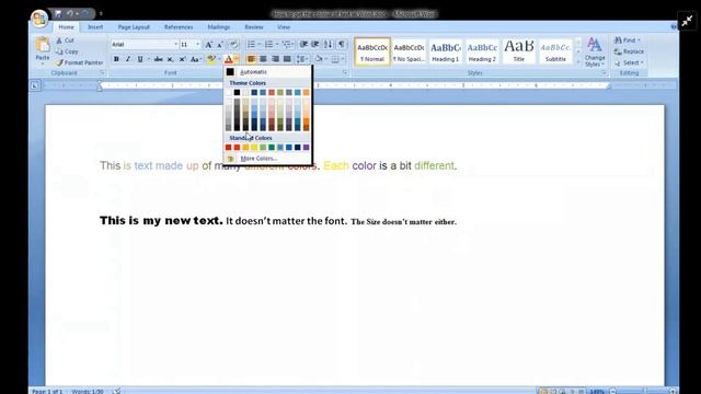 How do I copy only the color of existing text in Word without changing the other text properties. смотреть онлайн