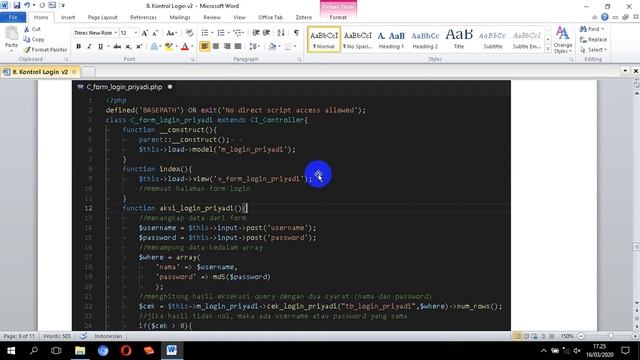 Kontrol Login CI Kelas Sore KA-MI 17 STEKOM UNR 2020 смотреть онлайн