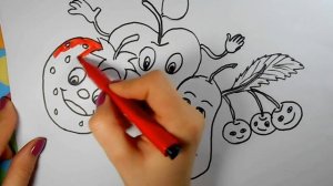 Desenam fructe vesele. Учимся рисовать фрукты для детей. Learn to draw fruits