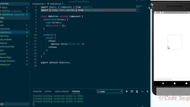 9.React Native Tutorial - Event Handling / Methods/Functions смотреть онлайн