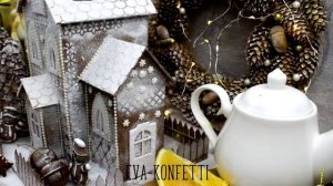 ? DIY Идеи ДЕКОРА НА НОВЫЙ ГОД / Пряничный домик из картона/ Новогодние флажки/ Елочки в эко-стиле