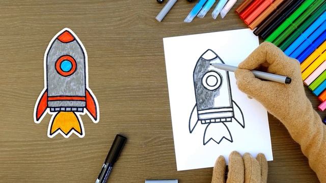 Хэй Хэй Школа РАКЕТА (Как нарисовать красивую космическую ракету Урок рисования Рисование для детей смотреть онлайн