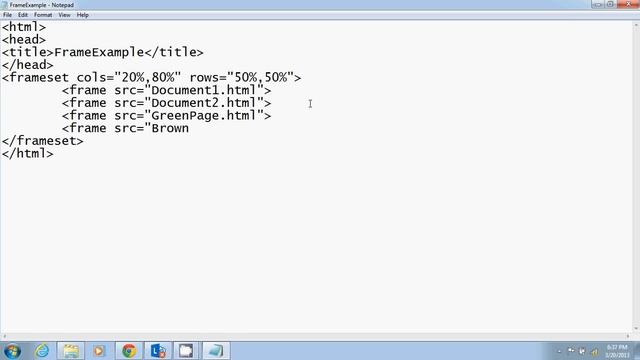 HTML Tutorial in English Part 5(Frames and Frameset)