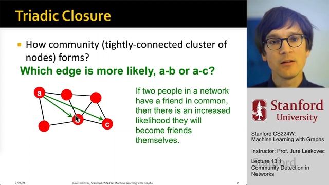 Stanford CS224W: ML with Graphs | 2021 | Lecture 13.1 - Community Detection in Networks