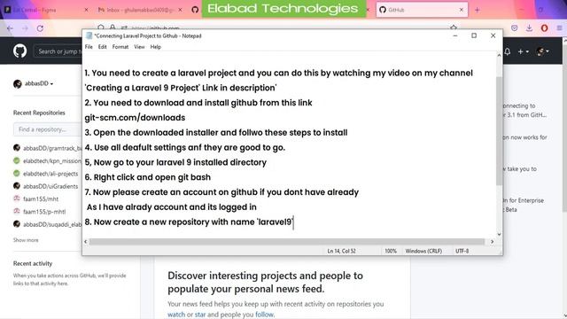 Connecting Laravel 9 Project to Github using Git Bash