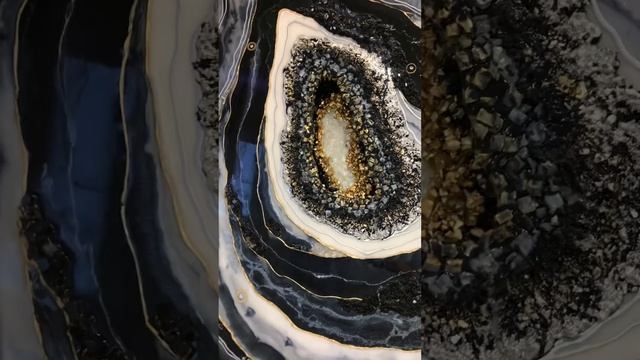 3д картина эпоксидной смолой срез камня жеода (Crystals resin art geode 3D) имитация камень смотреть онлайн
