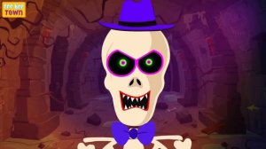 Skeleton Wheels On The Bus Dance + Halloween Rhymes For Kids | Teehee Town