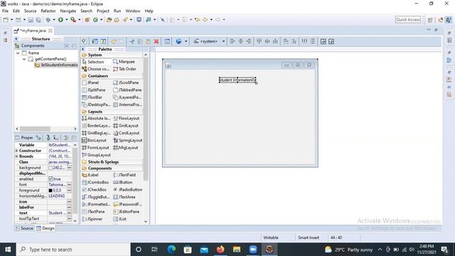 Java and mysql connection using eclipse windowbuilder Part-1 смотреть онлайн
