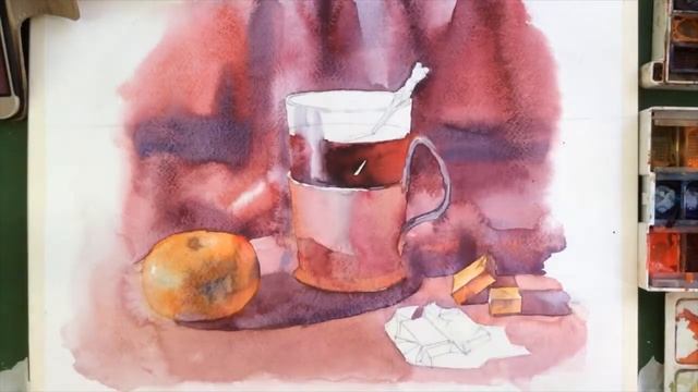 Рисуем Натюрморт с акварелью смотреть онлайн