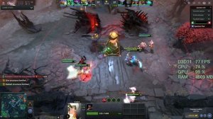 GeForce GT 1030 -- AMD Ryzen 3 1300X -- Dota 2 FPS Test