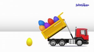 Мультики про машинки Учим фрукты 2 Яйца с сюрпризом Грузовичок Trucks Развивающий мультик.