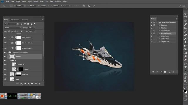 Advertising Dispersion Photoshop Action Tutorial смотреть онлайн