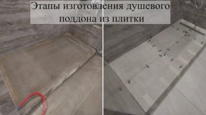 Изготовление душевого поддона из плитки