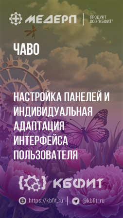 КБФИТ: МЕДЕРП. ЧАВО: Настройка панелей и индивидуальная адаптация интерфейса пользователя